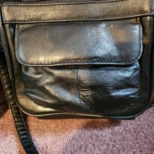 Soft leather black crossbody bag